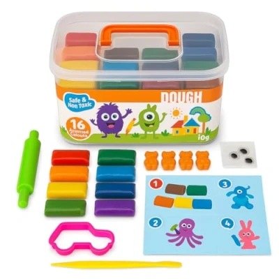 Image of 16 Colour Box Dough, Lovin Modeling Set with Craft Kits for Kids Arts and Crafts Dough Modelling Sculpting Playdough Ideal Creative Activity Kit