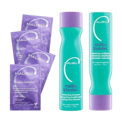 Image of Malibu c Blondes Wellness Kit Shampoo and Conditioner Plus Weekly Brightener by