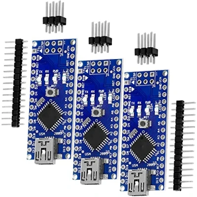 Image of AZDelivery AZ Nano V3 Board Mini USB FT232RL compatible wtih ATmega328 16MHz with ATmega328P Micro Controller, Including E Book! (3PCS)