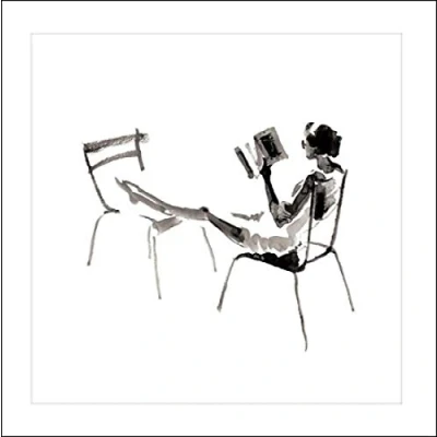 Image of Blank Greeting Card Embossed Parisian Life Lady Relaxing