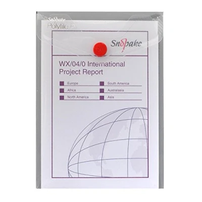 Image of Snopake A6 Polyfile P Portrait Popper Wallet with Press Stud Closure [Pack of 5] Clear [13293]