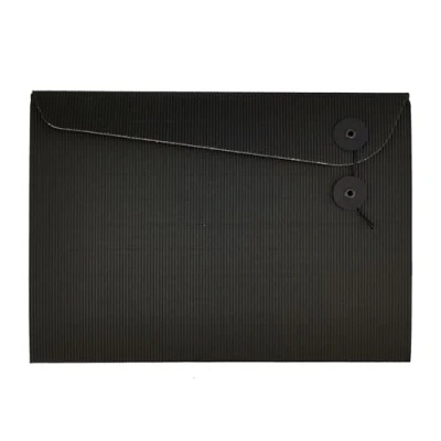 Image of Smart by Leviatan Cardboard Portfolio Folders 6 Piece Folder with Strap Closure for Safe Storage and Transport Storing Documents Made of Beautiful Corrugated Cardboard, Black