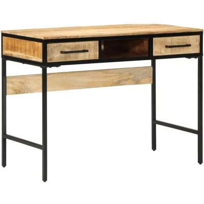 Image of vidaXL Desk 100x50x75 cm Solid Wood Rough Mango