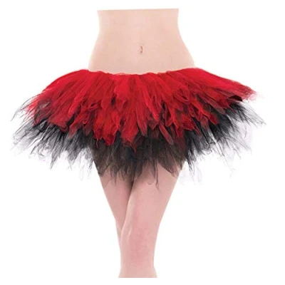 Image of amscan 843336 55 Red and Black Tutu Skirt, 1 Pc