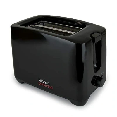 Image of Kitchen Perfected® 2 Slice Extra Wide Slot Toaster 750W 7 Browning Levels High Lift Eject Function Centralisation for even cooking Removable Crumb Tray E2020BK Gloss Black