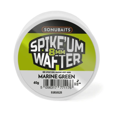 Image of Preston Innovations SonuBaits Spike&#039;um Wafters 8mm Marine Green, 40g Tub, Match Fishing Hookbaits, Critically Balanced, Perfect Texture, Castable, Nusiance Fish Proof, Long Lasting Bouyancy.