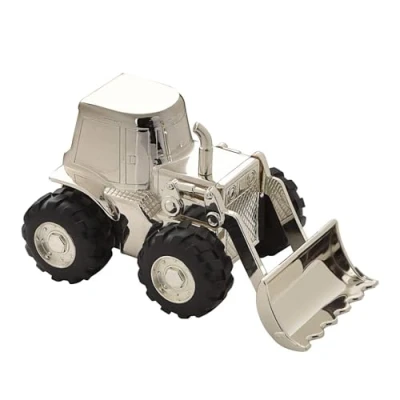 Image of Bambino Front Loading Digger Silver Plated Money Box Savings Bank