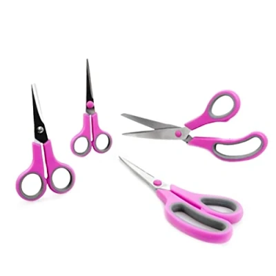 Image of Kleiber Soft Touch Scissor Set 4piece Pink Grey