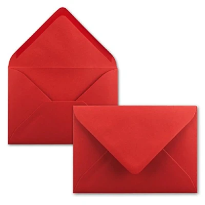 Image of FarbenFroh by GUSTAV NEUSER 25x envelopes B6 17.5 x 12.5 cm red wet glue with pointed flap 120 g/m² for wedding, greeting cards, invitations