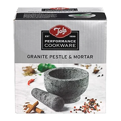 Image of Tala Granite Pestle and Mortar Set, Heavy duty Stone design for maximum effect, Grinds spice, herbs seeds with ease to release the aroma, Made natural