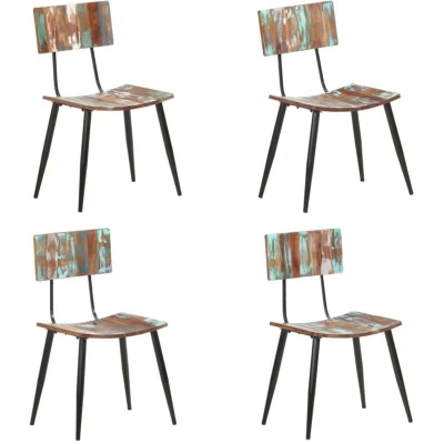 Image of vidaXL Dining Chairs 4 pcs Solid Reclaimed Wood