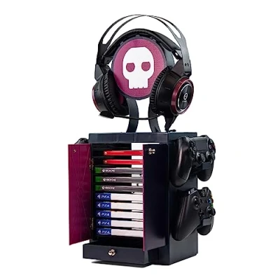 Image of Numskull NS2442 Official Gaming Locker, Controller Holder, Headset Stand for PS5, Xbox Series X S, Nintendo Switch Merchandise