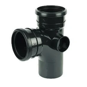 Image of Floplast SP190B 110mm Ring Seal Soil 92.5 Degree Branch Black