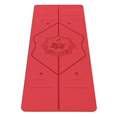 Image of Liforme Year of The Pig Yoga mat Free Bag, Patented Alignment System, Warrior like Grip, Non Slip, Eco friendly, Biodegradable, Sweat resistant, Long, Wide and Thick for comfort