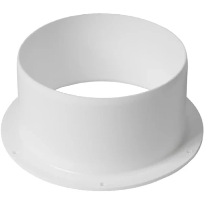 Image of 5&quot; Inch Duct Connector Flange Plastic Straight Pipe for Heating Cooling Ventilation System Ducting Coupling Wall Plate Assembly Joint Set (125 mm)