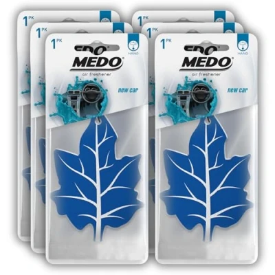 Image of MEDO Leaf Hanging Car Air Freshener, Strong Long lasting Fragrance, Removes Everyday Odours, For Interior Home &amp; Office 6 Pack New Scent