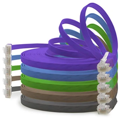 Image of 1aTTack.de 1,5m 5 colors (02) Cat6 Ethernet cable flat network lan Cat 6 very thin and slim 1000 Mbit/s