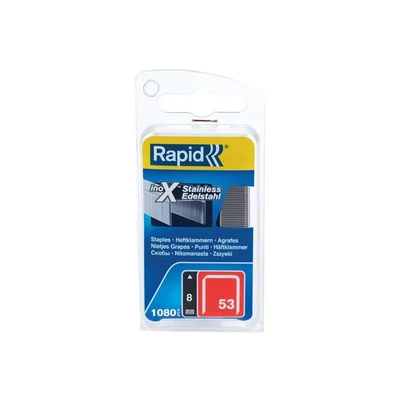 Image of Rapid High Performance Staples, Stainless Steel, No.53, Leg Length 8 mm, 40109510 1080 Pieces, grey