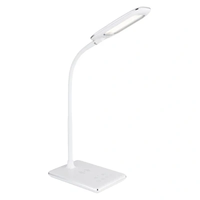 Image of Hekla Desk Task Lamp White LED Dimmable 3000 6500K Touch Dimmer Wireless Charge Timer