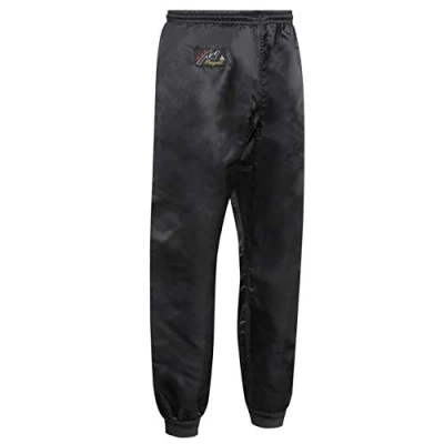 Image of Playwell Kung Fu 100% Satin Black Cuffed Leg Trousers 5/180cm