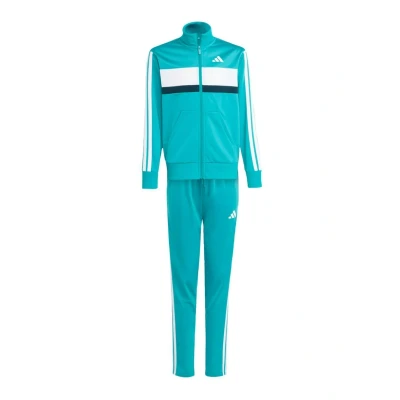 Image of adidas Performance Tiberioerio Junior Unisex Tracksuit Pure teal aurora ivy white for kids, Size: 13 14y,