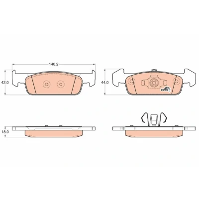 Image of 410602396R, 410602581R, 410609646R Brake pad set TRW COTEC GDB2018 not prepared for wear indicator DACIA: SANDERO 2, LOGAN MCV 2