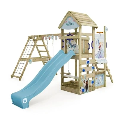 Image of Disney&#039;s Frozen Story play tower by Wickey climbing frame, tower, garden equipment for children outdoor wooden playground with sandpit