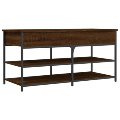 Image of vidaXL Shoe Bench Brown Oak 100x42.5x50 cm Engineered Wood