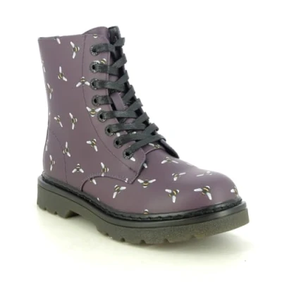 Image of Heavenly Feet Justina 2 Bee Purple Womens Biker Boots AB0003831 94