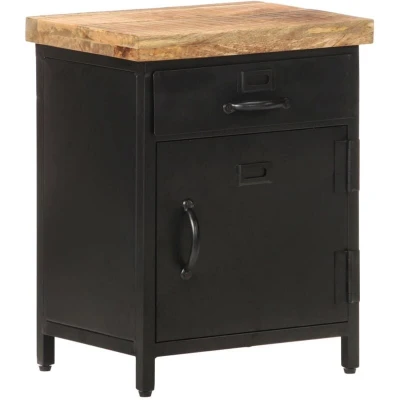 Image of vidaXL Bedside Cabinet 40x30x52 cm Rough Mango Wood