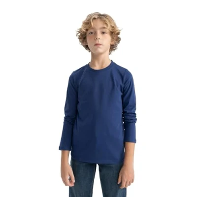 Image of DeFacto Boy&#039;s B7771A8 T Shirt, Navy, 8 9 Years