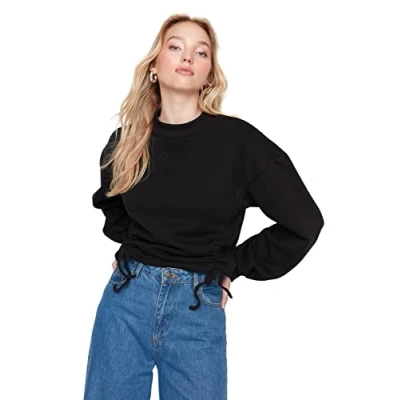 Image of Trendyol Women Regular Basic Standing collar Knit Sweatshirt Schwarz