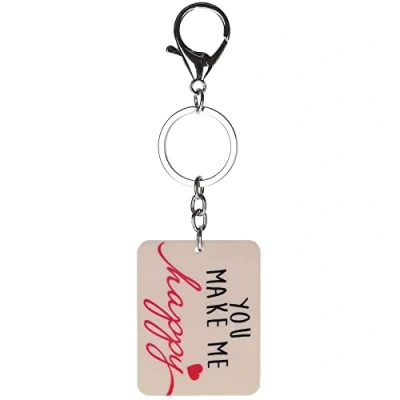 Image of Stands Out, Supplying Outstanding Gifts You Make Me Happy Quote Novelty Keyring Bag Tag Charm