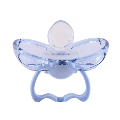 Image of Baby Pacifier, Newborn Safety Silicone Thumb Type Automatically Close Dust Proof Infant Nipple Soother(Flat Blue Head)