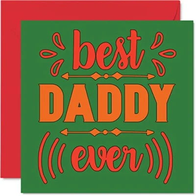 Image of Heartfelt Birthday Card for Dad Best Daddy Ever Happy from Toddler Baby Daughter Son, Father Gift, 145mm x Father&#039;s Day Greeting Cards Gifts Papa