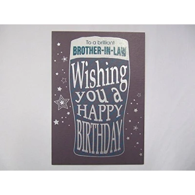 Image of Piccadilly Greetings Modern Birthday Card Brother In Law 7 x 5 inches