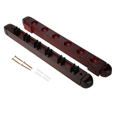 Image of Keenso Pool Cue Holder, Wooden Billiard Rack Wall Mounted Holder Stick