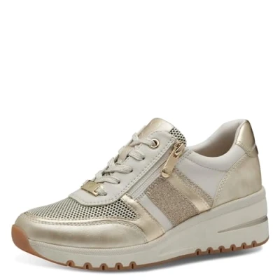 Image of MARCO TOZZI Women&#039;s Damen Sneaker 2 23732 44, Cream Comb, 6.5 UK