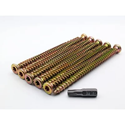 Image of 7.5 x 152mm (Box of 100) Masonry/Concrete Frame Fixings/Anchors Screw Direct into Brick, Natural Stone, Gates to Concrete Posts etc