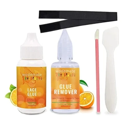 Image of Lace Wig Glue Strong Hold&amp;Glue Remover Kit for Front 1.3Oz, Hair Systems Invisible Bonding Adhesive,Waterproof and Oil Resistant Hairpiece Closure Frontal Toupee (transparent)