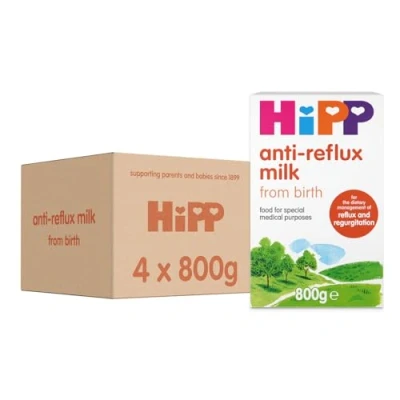 Image of HiPP Anti Reflux Baby Milk Powder Formula, Food for Special Medical Purposes, From birth 800g (Pack of 4)