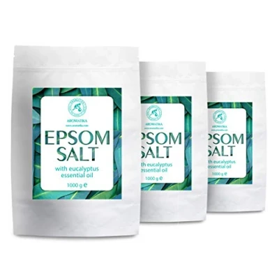 Image of English Salt Eucalyptus 3kg with Essential Oil 100% Pure Epsom Salts Magnesium Sulphate Crystals &amp; for Sore Muscles Soothing Skin Care Muscle Relaxation Good Sleep