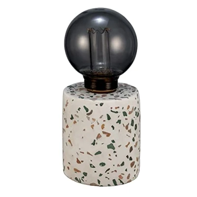 Image of Pauleen 48280 LED Table Lamp Elegant Flare Mobile Timer Battery Including 1 x 0.2 Watt Living Room Concrete Glass 2500 K E27