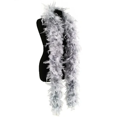 Image of Deluxe Silver Grey Feather Boa 100g 180cm