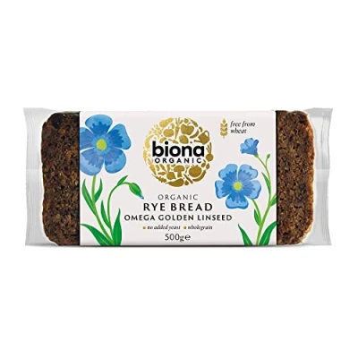 Image of Biona Rye Omega 3 Golden Linseed Organic Bread 500 g (Pack of 7)