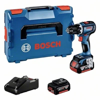 Image of Bosch Professional 18V System Cordless Drill Driver GSR 90 C (with 2 x 4.0 Ah Batteries, Charger GAL 40, in L BOXX)