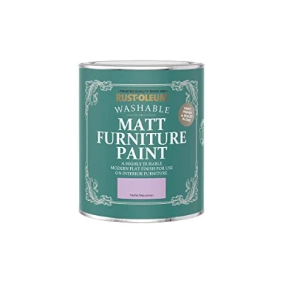 Image of Rust Oleum Purple Furniture Paint in Matt Finish Violet Macaroon 750 ml