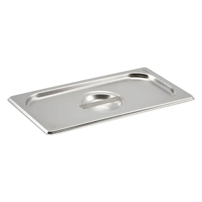 Image of Genware NEV GN13 LID Stainless Steel Gastronorm Pan with Lid, Size 1/3