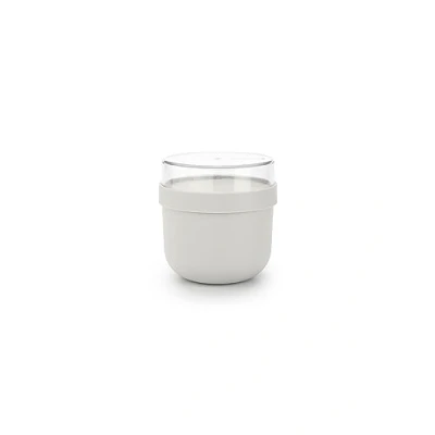 Image of Brabantia Make &amp; Take Breakfast Bowl 0.5L with Screw On Ingredients Container (180 ml) Leakproof Large Opening Suitable for Freezer Dishwasher Microwave Safe Light Grey