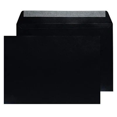 Image of Blake Creative Shine C4 229 x 324 mm 120 gsm Metallic Pearlescent Peel &amp; Seal Wallet Envelopes (PL436) Granite Black Pack of 125